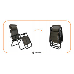Шезлонг Springos Zero Gravity GC0001 (Dark Brown/Black) Thumb