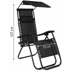 Sezlong Springos Zero Gravity GC0003 (Black) Thumb