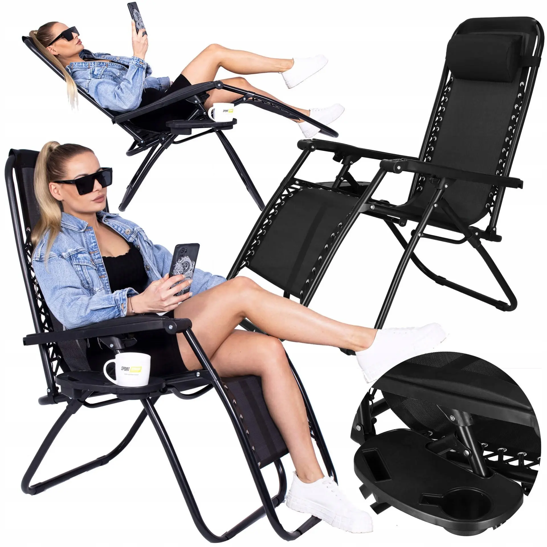 Sezlong Springos Zero Gravity GC0009 (Black) - 10