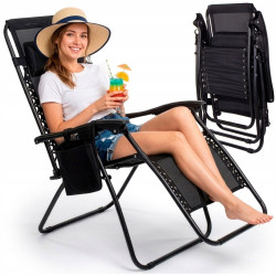 Sezlong Springos Zero Gravity GC0009 (Black) Thumb