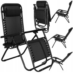 Sezlong Springos Zero Gravity GC0009 (Black) Thumb