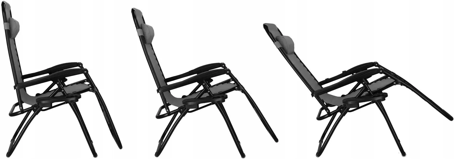Шезлонг Springos Zero Gravity GC0010 (Grey/Black) - 9