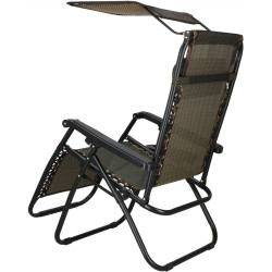 Шезлонг Springos Zero Gravity GC0029 (Black/Brown) Thumb