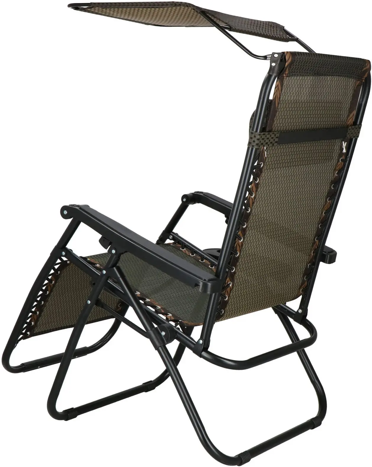 Шезлонг Springos Zero Gravity GC0029 (Black/Brown) - 3