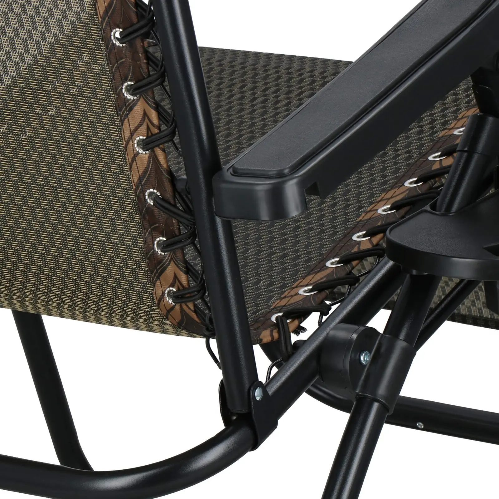 Шезлонг Springos Zero Gravity GC0029 (Black/Brown) - 6