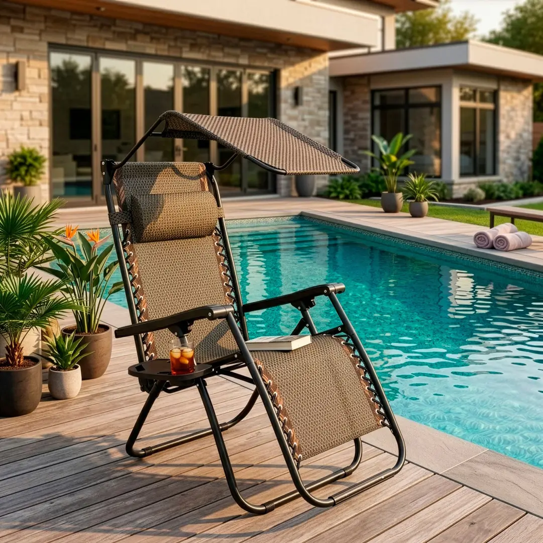 Шезлонг Springos Zero Gravity GC0029 (Black/Brown)