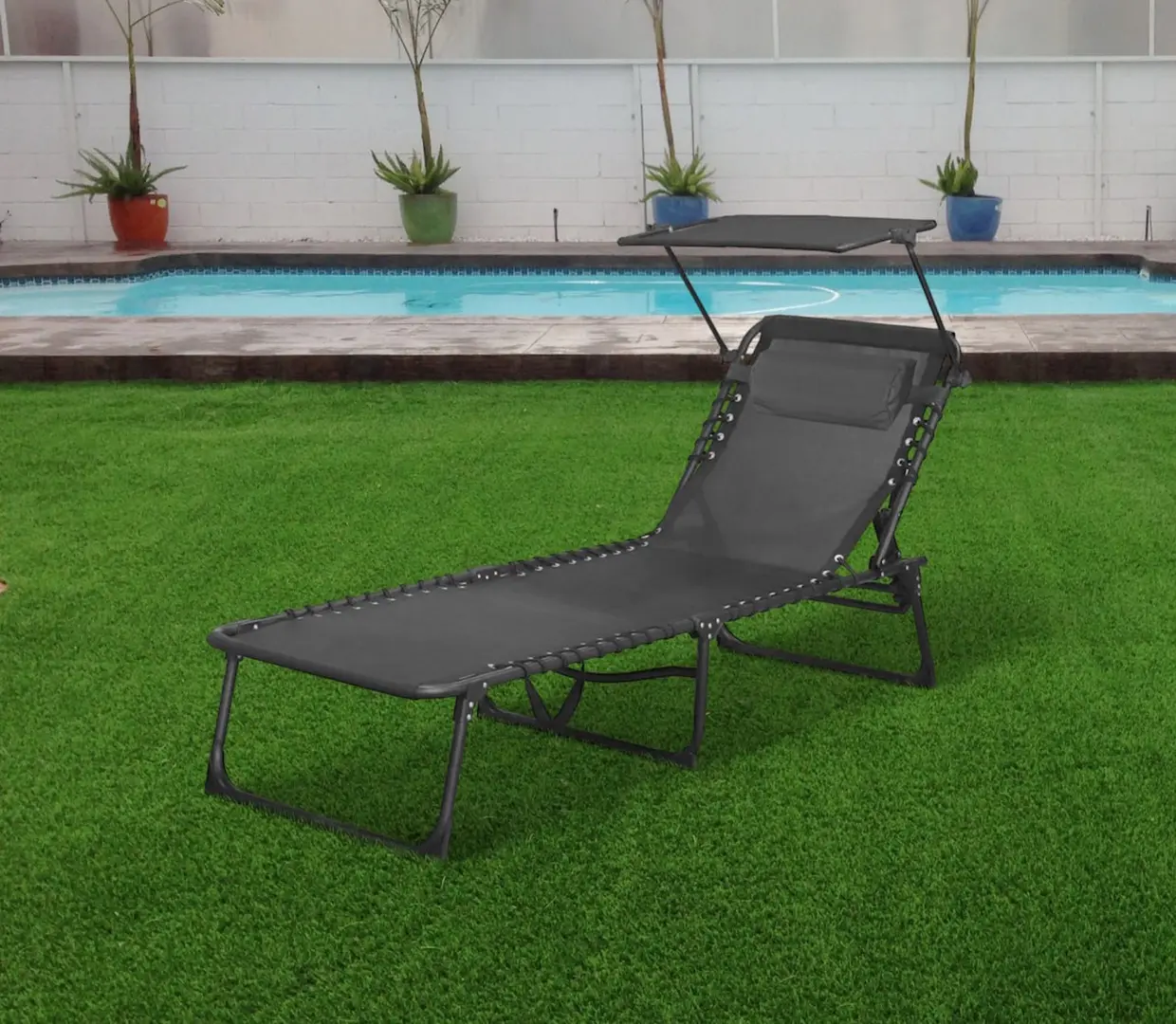 Шезлонг Strend Pro Conopeum (Grey-Black)