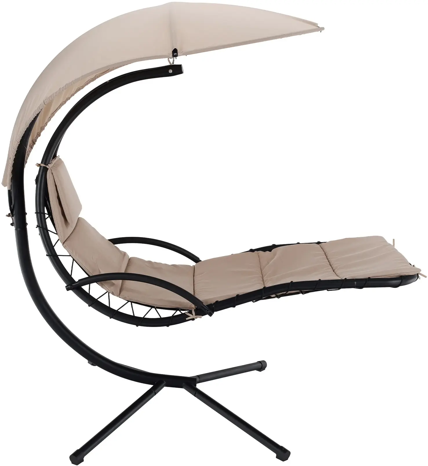 Шезлонг подвесной Tempo Kondela Spavin 2 New (Beige/Black) - 3