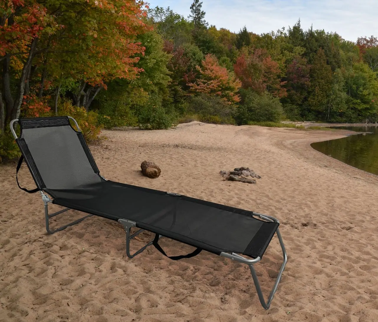 Sezlong Tempo Kondela Keleo (Black/Grey)