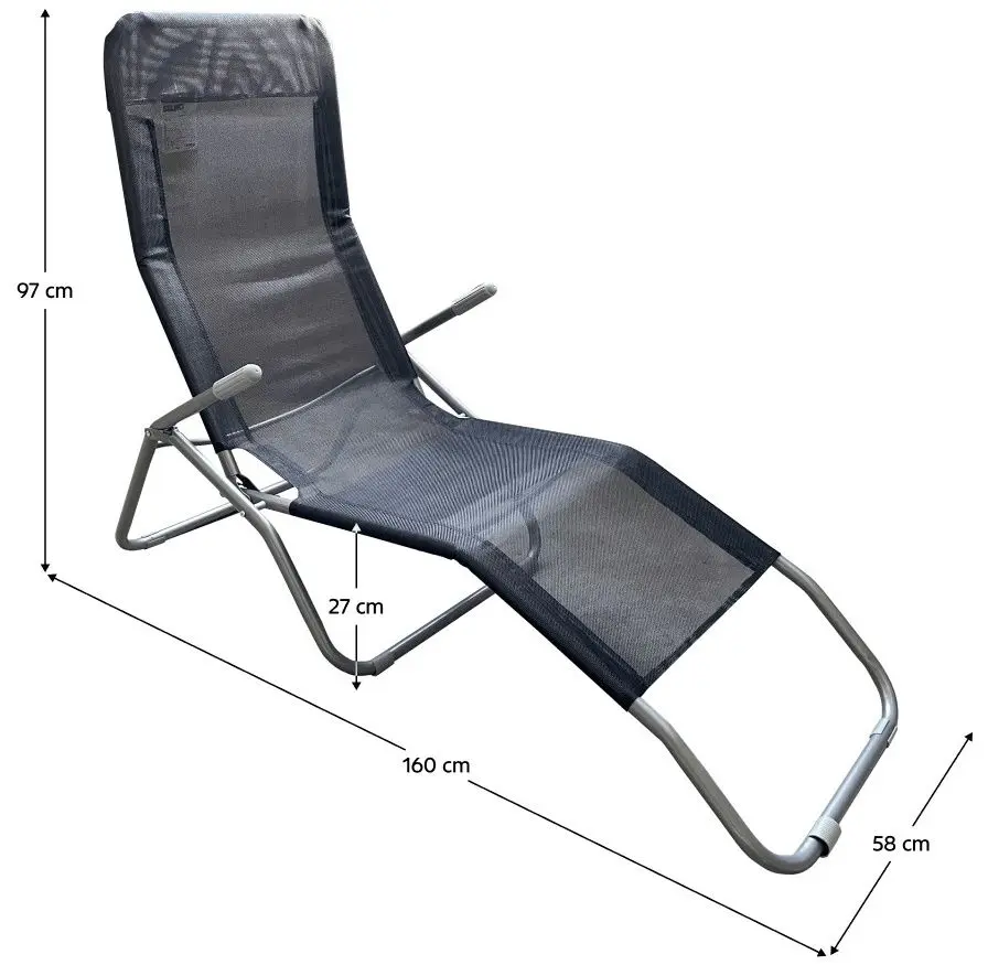 Sezlong Tempo Kondela Selno (Black/Grey)