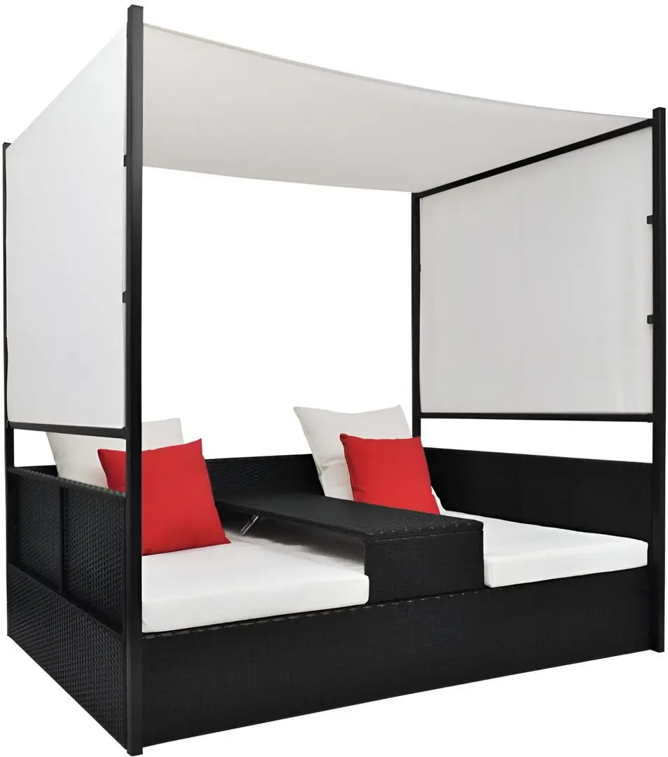 Cort-șezlong dublu VidaXL 42901 (Black/White)