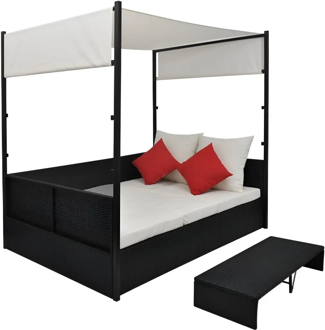 Cort-șezlong dublu VidaXL 42901 (Black/White)