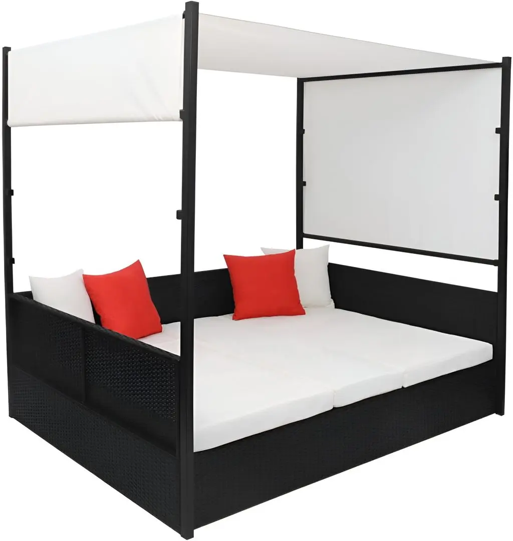 Cort-șezlong dublu VidaXL 42901 (Black/White)