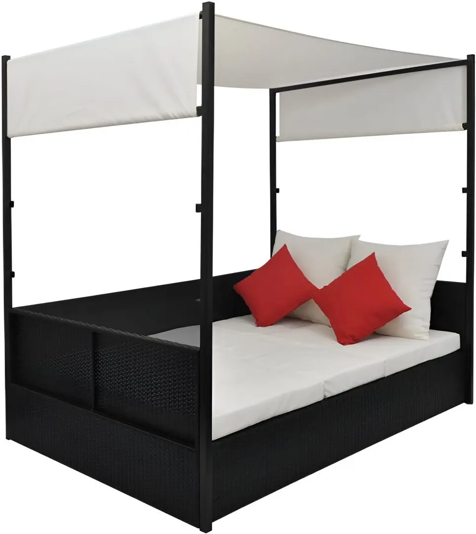 Cort-șezlong dublu VidaXL 42901 (Black/White)