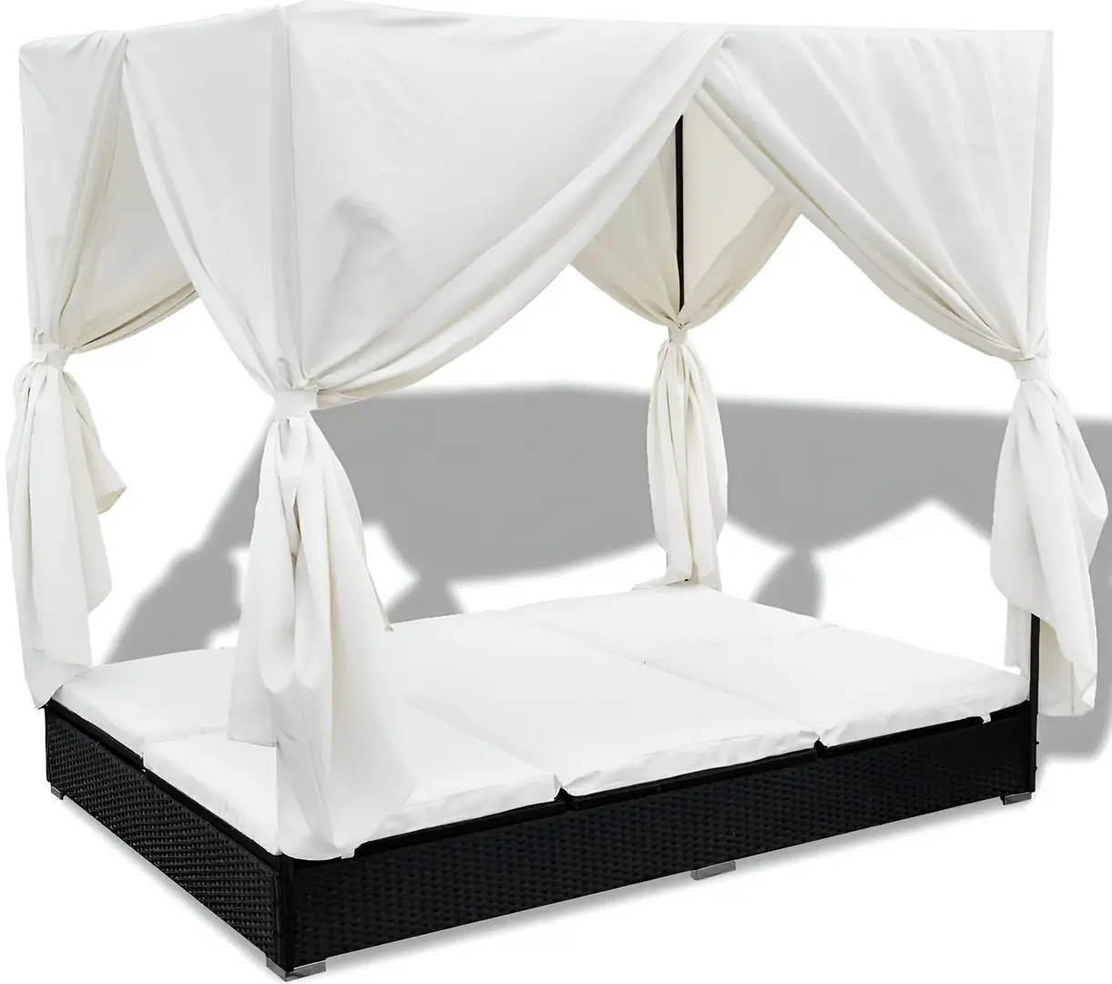 Șezlong cu baldachin VidaXL 42948 (Black/White)