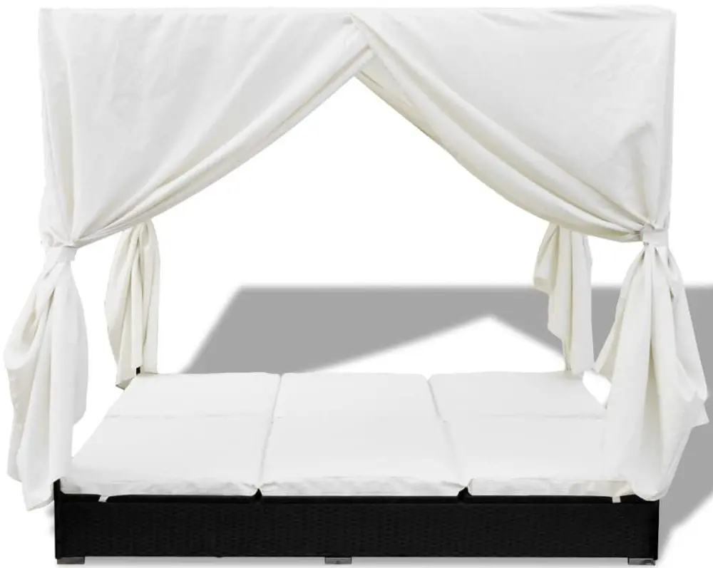 Șezlong cu baldachin VidaXL 42948 (Black/White)