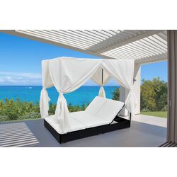 Șezlong cu baldachin VidaXL 42948 (Black/White)