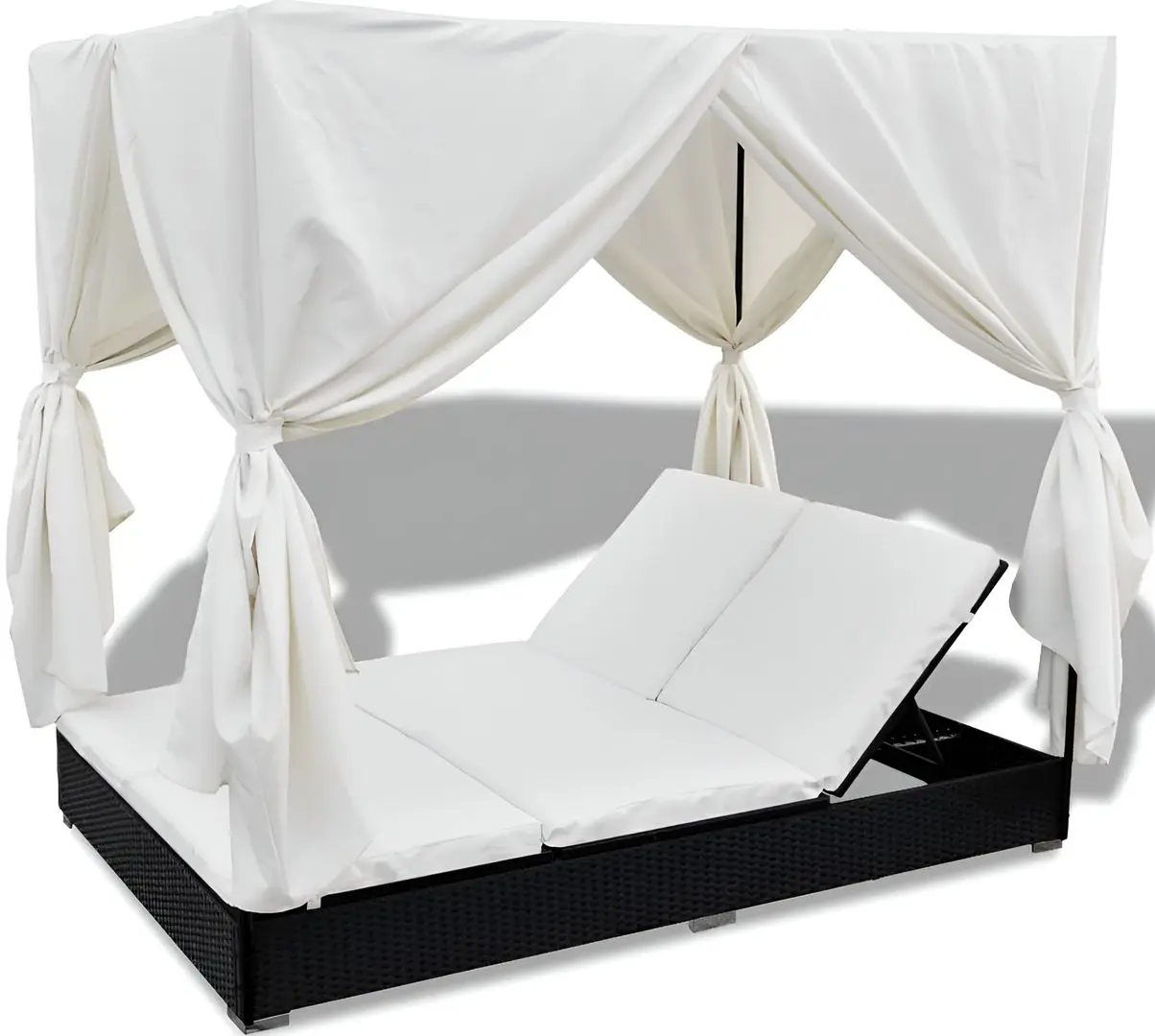 Șezlong cu baldachin VidaXL 42948 (Black/White)