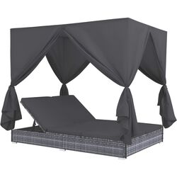 Шезлонг с балдахином VidaXL 45647 (Grey) Thumb