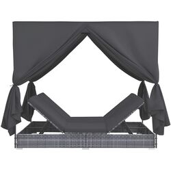 Шезлонг с балдахином VidaXL 45647 (Grey) Thumb