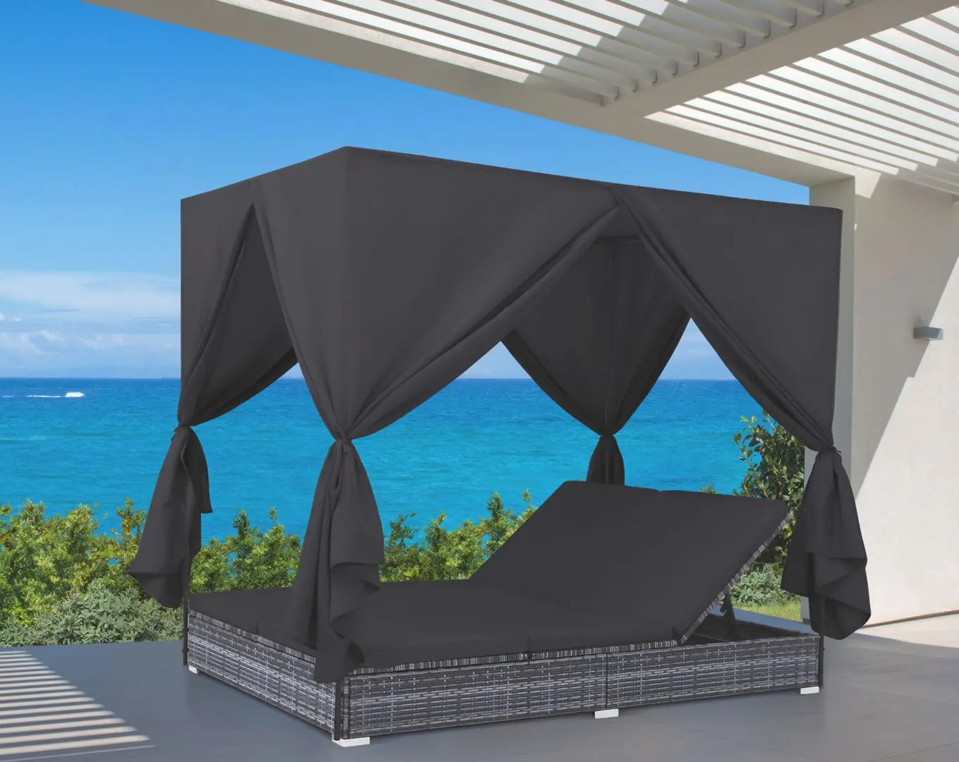 Шезлонг с балдахином VidaXL 45647 (Grey)