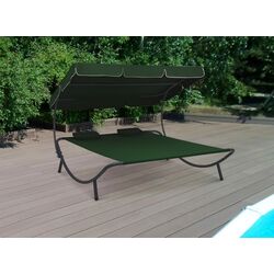 Șezlong cu copertină VidaXL 313522 (Green)