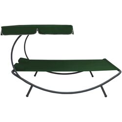 Șezlong cu copertină VidaXL 313522 (Green) Thumb