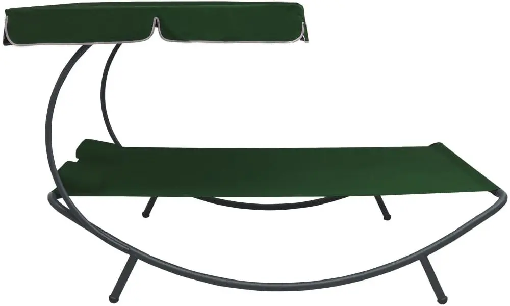 Șezlong cu copertină VidaXL 313522 (Green)