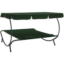 Șezlong cu copertină VidaXL 313522 (Green) Thumb