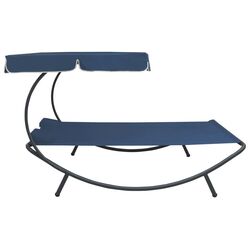 Sezlong cu copertina VidaXL 313523 (Blue) Thumb