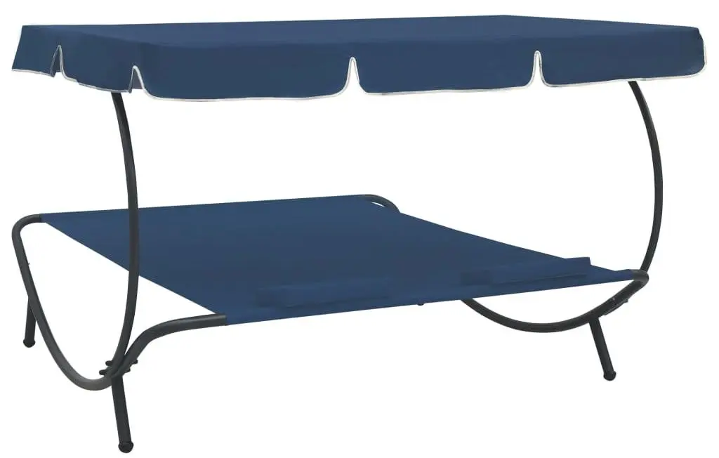Sezlong cu copertina VidaXL 313523 (Blue)
