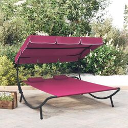 Sezlong cu copertina VidaXL 313524 (Pink)