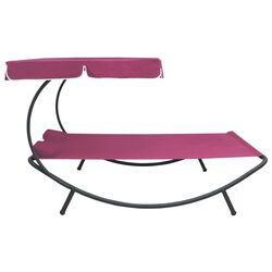 Sezlong cu copertina VidaXL 313524 (Pink) Thumb