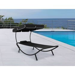 Sezlong cu copertina VidaXL 313533 (Black)