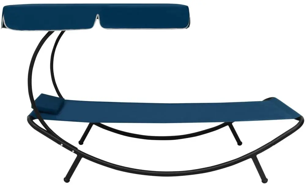 Sezlong cu copertina VidaXL 313535 (Blue)