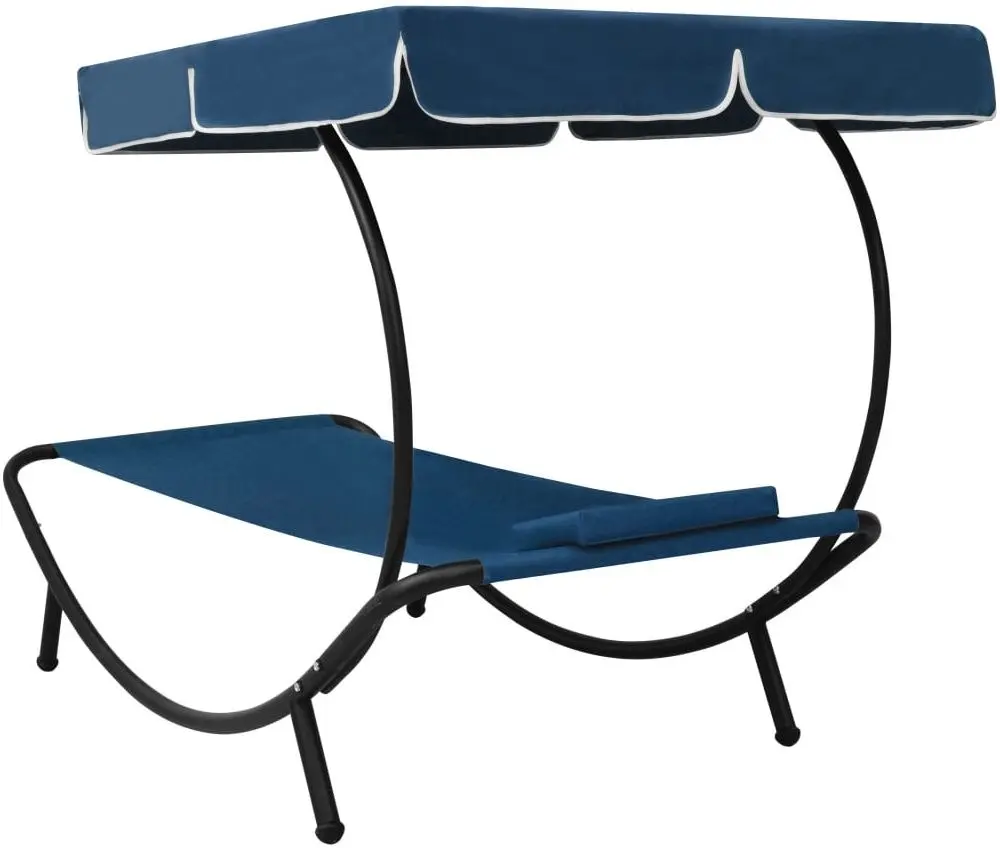 Sezlong cu copertina VidaXL 313535 (Blue)