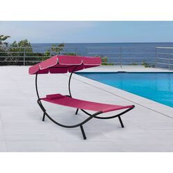 Sezlong cu copertina VidaXL 313536 (Pink)