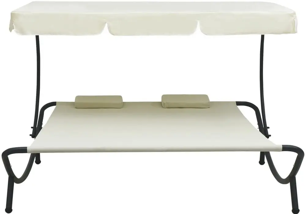 Șezlong cu copertină VidaXL 48068 (Cream)