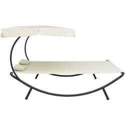 Șezlong cu copertină VidaXL 48068 (Cream) Thumb