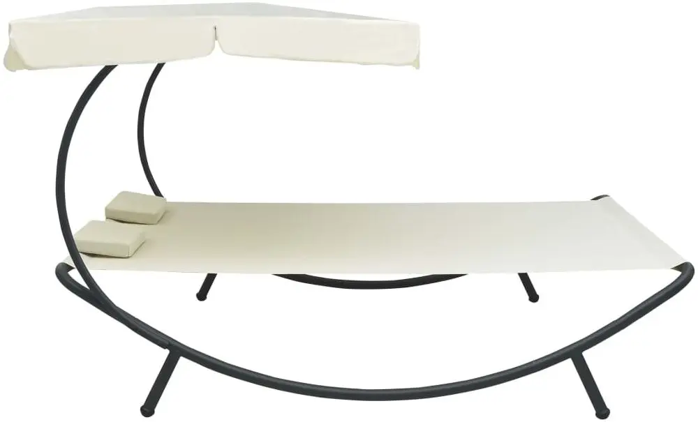 Șezlong cu copertină VidaXL 48068 (Cream)