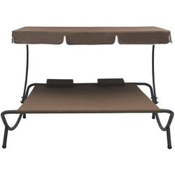 Șezlong cu copertină VidaXL 48069 (Brown) Thumb