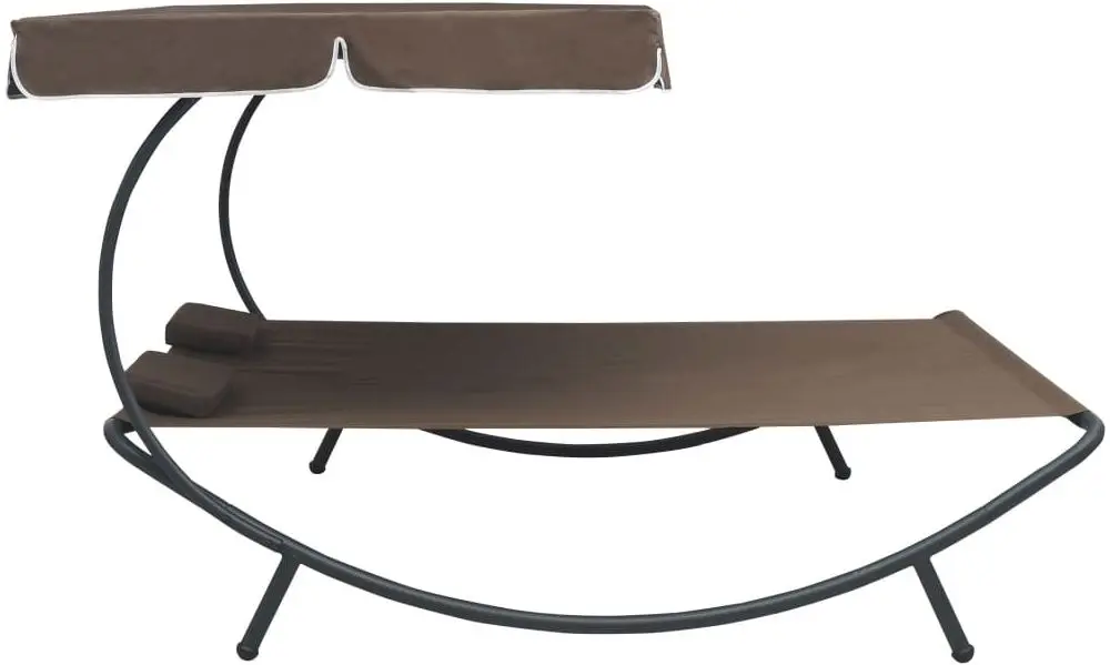 Șezlong cu copertină VidaXL 48069 (Brown)