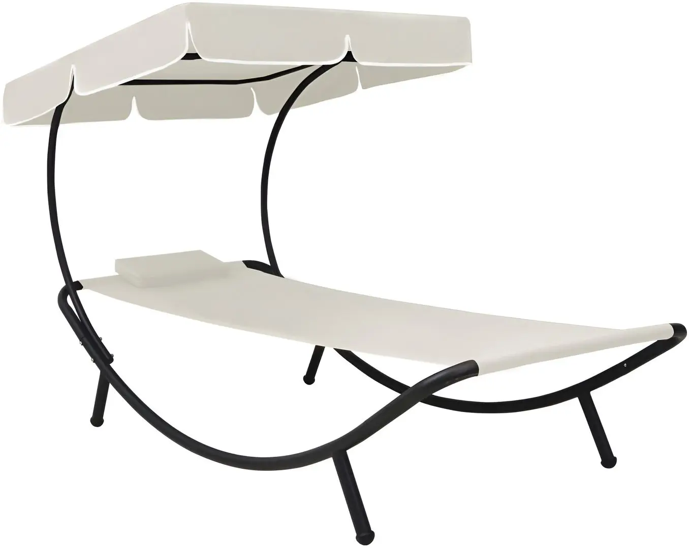 Șezlong cu copertină VidaXL 48077 (White)