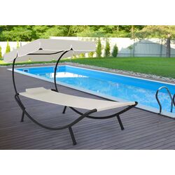 Șezlong cu copertină VidaXL 48077 (White)