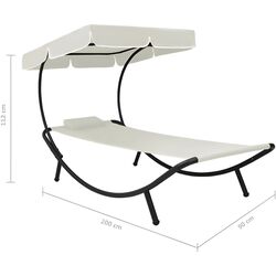 Șezlong cu copertină VidaXL 48077 (White) Thumb