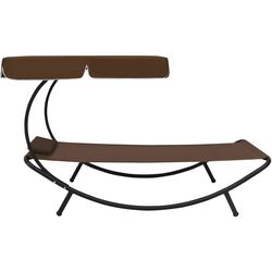 Șezlong cu copertină VidaXL 48078 (Brown) Thumb