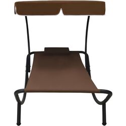 Șezlong cu copertină VidaXL 48078 (Brown) Thumb