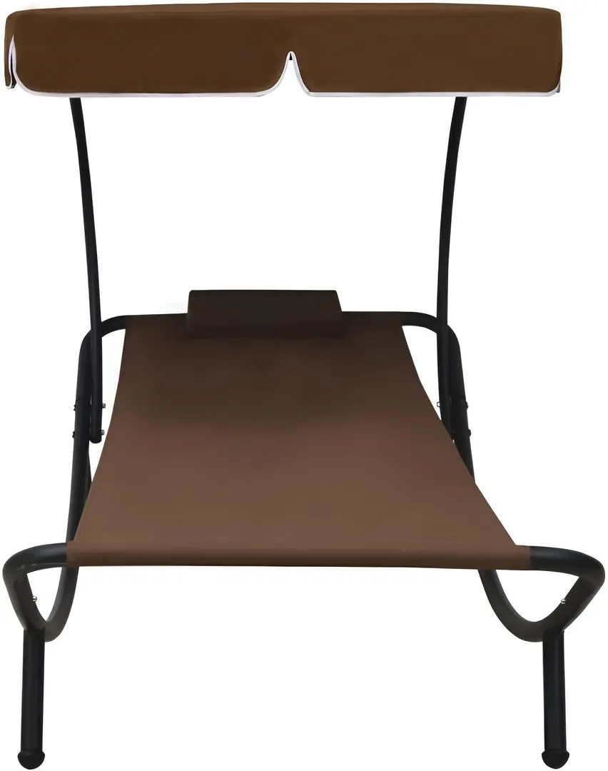 Șezlong cu copertină VidaXL 48078 (Brown)