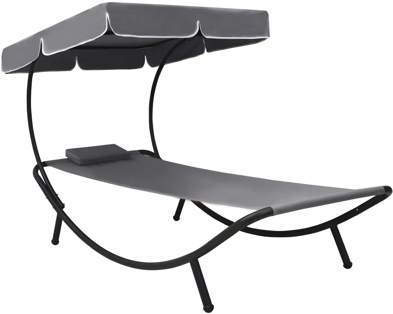 Șezlong cu copertină VidaXL 48079 (Grey)