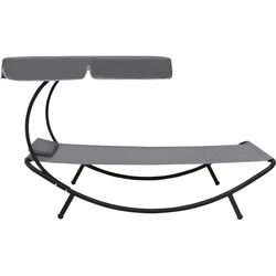 Șezlong cu copertină VidaXL 48079 (Grey) Thumb